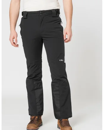 Pantaloni impermeabili cu talie ajustabila pentru schi si snowboard, Alb/Negru/Bleumarin