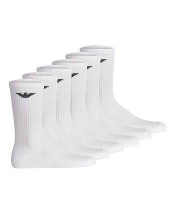 . Set de sosete lungi Sporty - 6 perechi, Alb