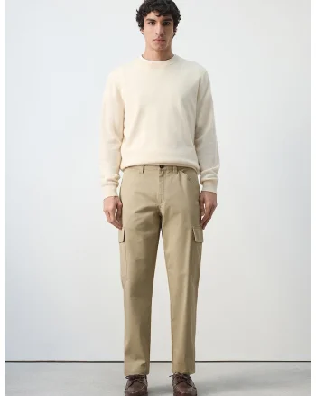 Pantaloni cargo de bumbac, Bej