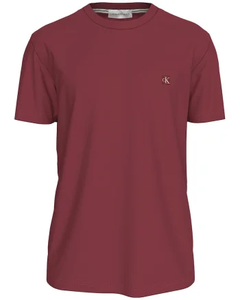 Tricou de bumbac cu decolteu la baza gatului, Visiniu
