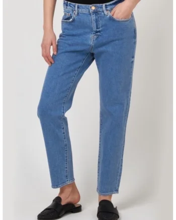 Blugi Dama,  Denim, Albastru, Talie Inalta 2387, Albastru