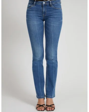 Pantaloni denim dama,  Albastru, Cu talie medie, W27-L32 Albastru