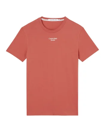 Tricou slim fit din amestec de bumbac organic cu decolteu la baza gatului, Portocaliu mandarina