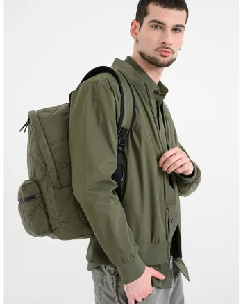 Jacheta bomber cu buzunare cu fermoar, Kaki inchis