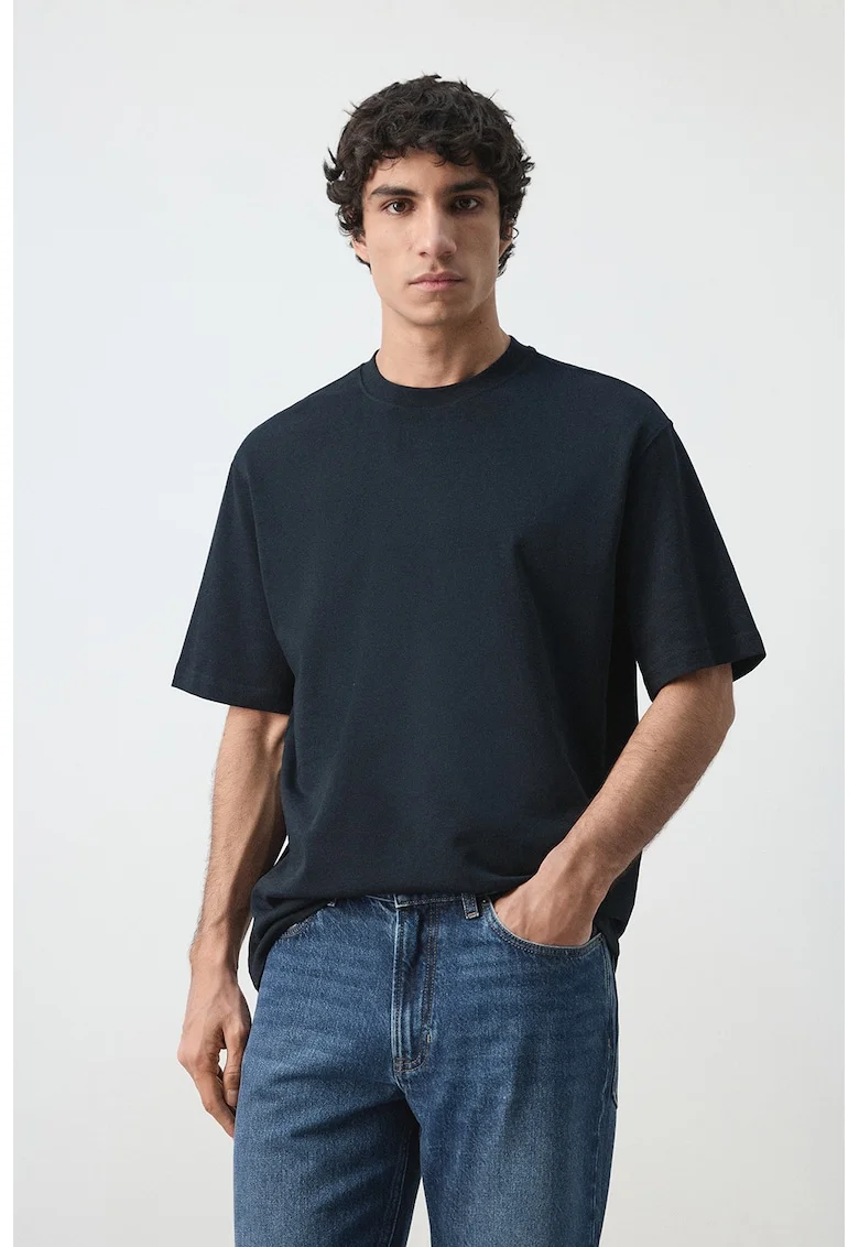 Tricou heavy cu croiala relaxed-fit, Albastru ultramarin