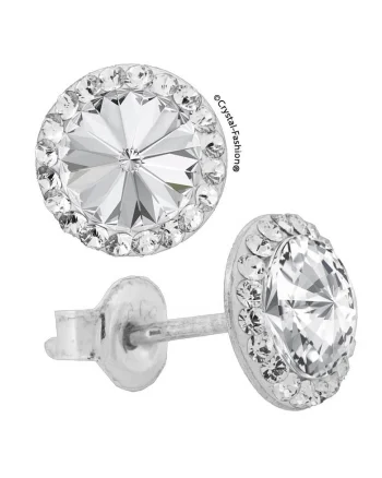 Cercei Argint 925, cristale Swarovski® Angelic 8mm, surub