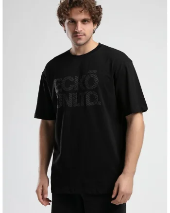 Tricou cu logo si decolteu la baza gatului, ASTORIA, Alb, Negru