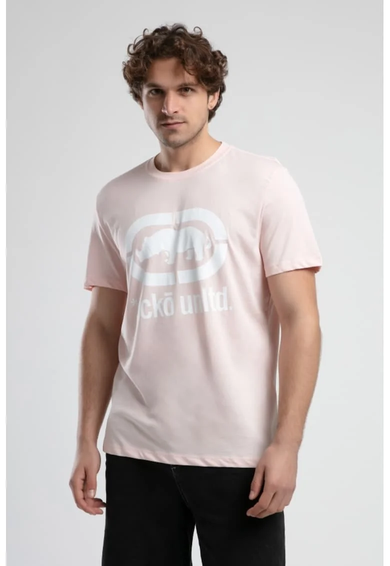 Tricou cu logo si decolteu la baza gatului, MARC, Gri