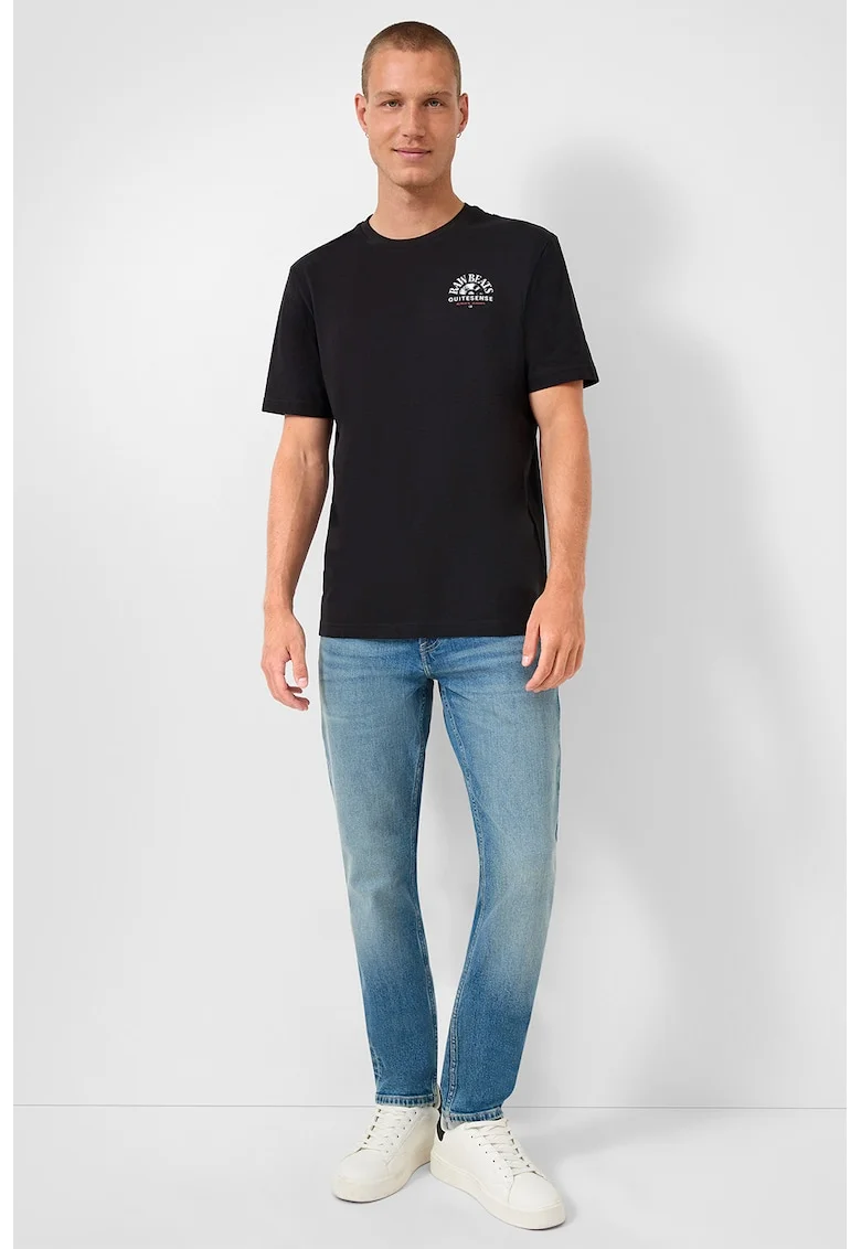 Blugi slim fit cu talie medie, Albastru prafuit