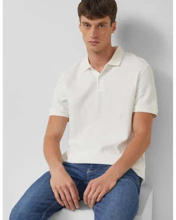 Tricou polo de bumbac, Alb murdar