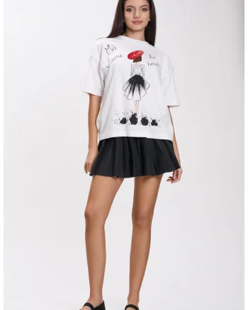 Tricou supradimensionat pictat manual Basca