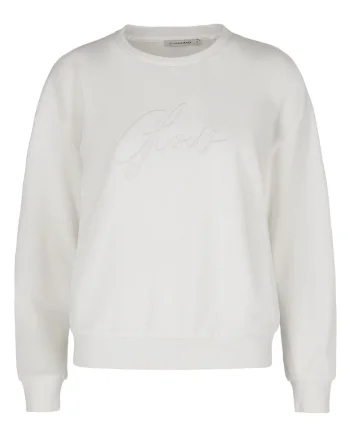 Bluza de trening cu inscriptie brodata pe piept, Regular Fit,  B-Glow, crem, Crem