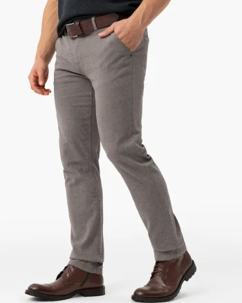 Pantaloni chino din bumbac, regular fit, cu un model fin,  R-Olaf, bej, 38-34