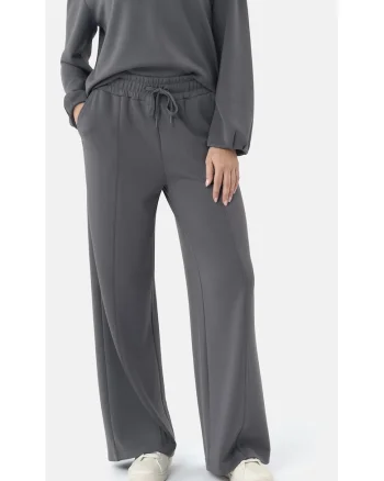 Pantaloni de trening femei cu picior lat,  N-Erla, grafit, Gri grafit