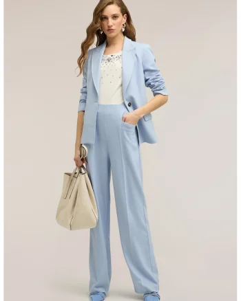 Pantaloni drepti relaxed fit, Albastru lavanda