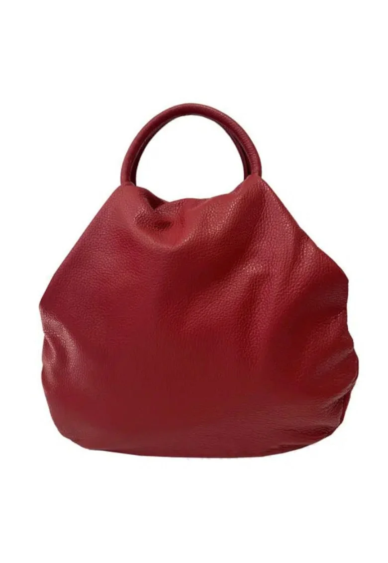 Geanta dama din piele naturala  Freira, Rosu, 33 x 32 x 13 cm