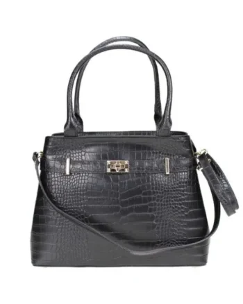 Geanta dama din piele naturala  Memphis, Negru, 35 x 26 x 13 cm