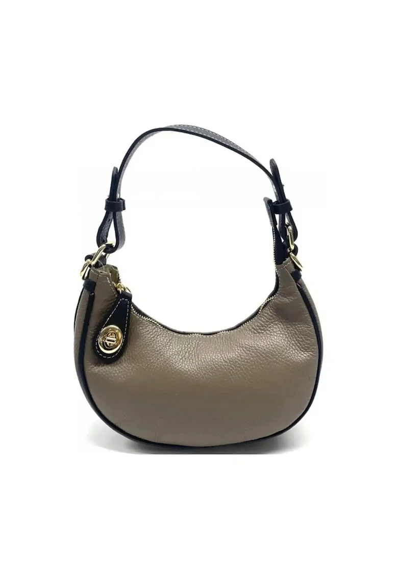Geanta dama din piele naturala  Delia, Maro taupe, 25 x 15 x 7 cm