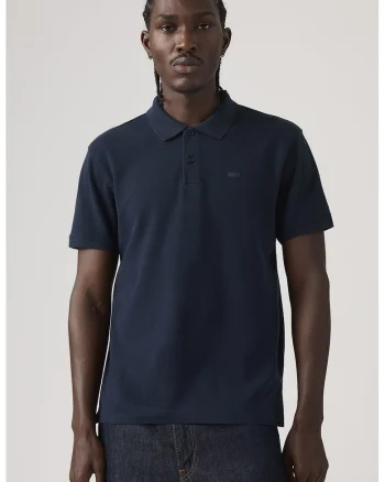 Tricou polo din bumbac pique, Bleumarin