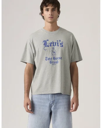 Tricou lejer din bumbac cu imprimeu, Gri melange