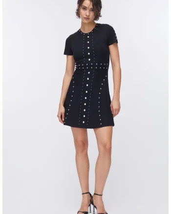 Rochie mini cu nituri, Negru