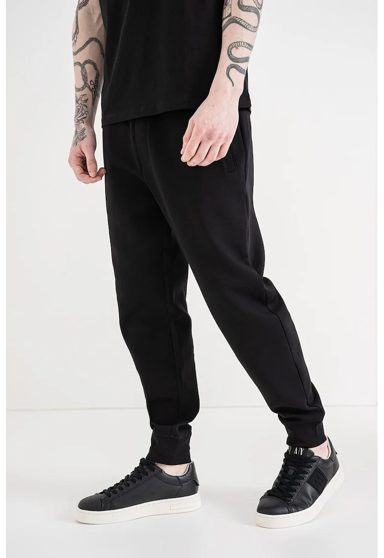 Pantaloni conici din amestec de bumbac, Auriu/Negru