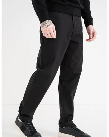 Pantaloni drepti cu gaici pentru curea, Negru