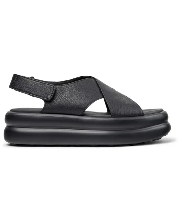Sandale din piele cu platforma si bretele incrucisate Pelotas Flota Up, Negru