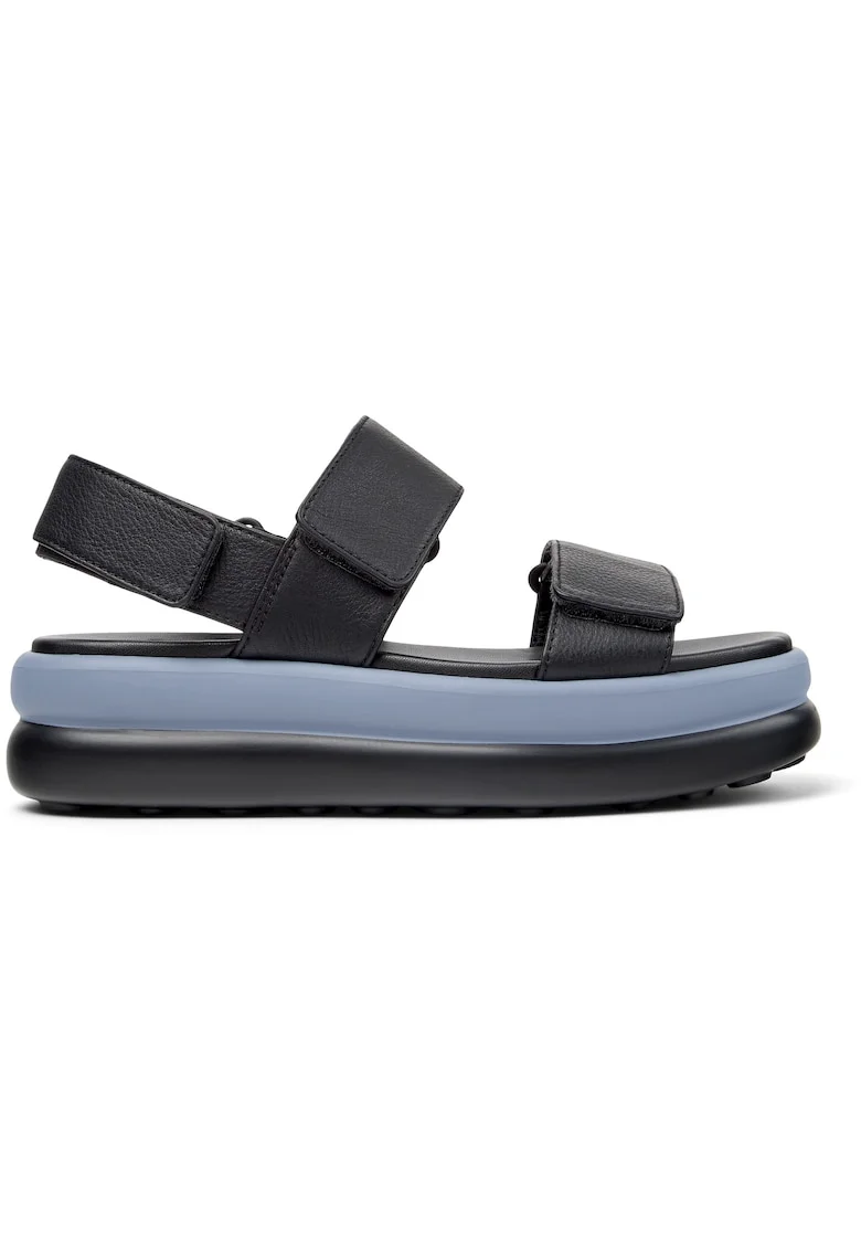 Sandale din piele cu aspect granulat si platforma Pelotas Flota Up, Negru