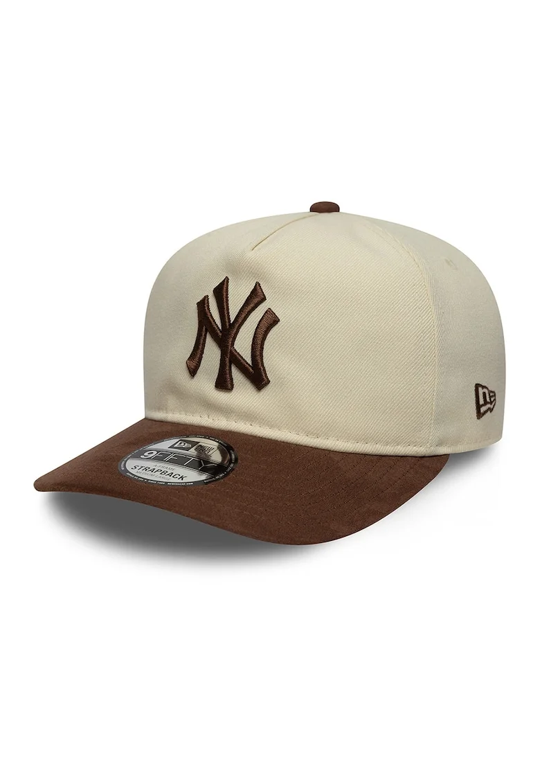 Sapca basebal cu cozoroc din piele intoarsa sintetica 9Fifty NY Yankees, Maro/Bej