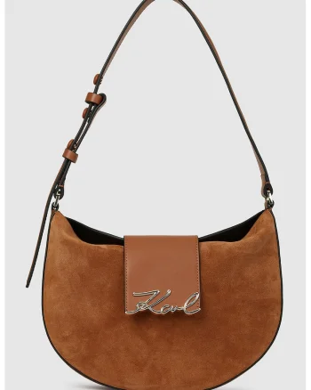 Geanta saddle de piele intoarsa, Caramel