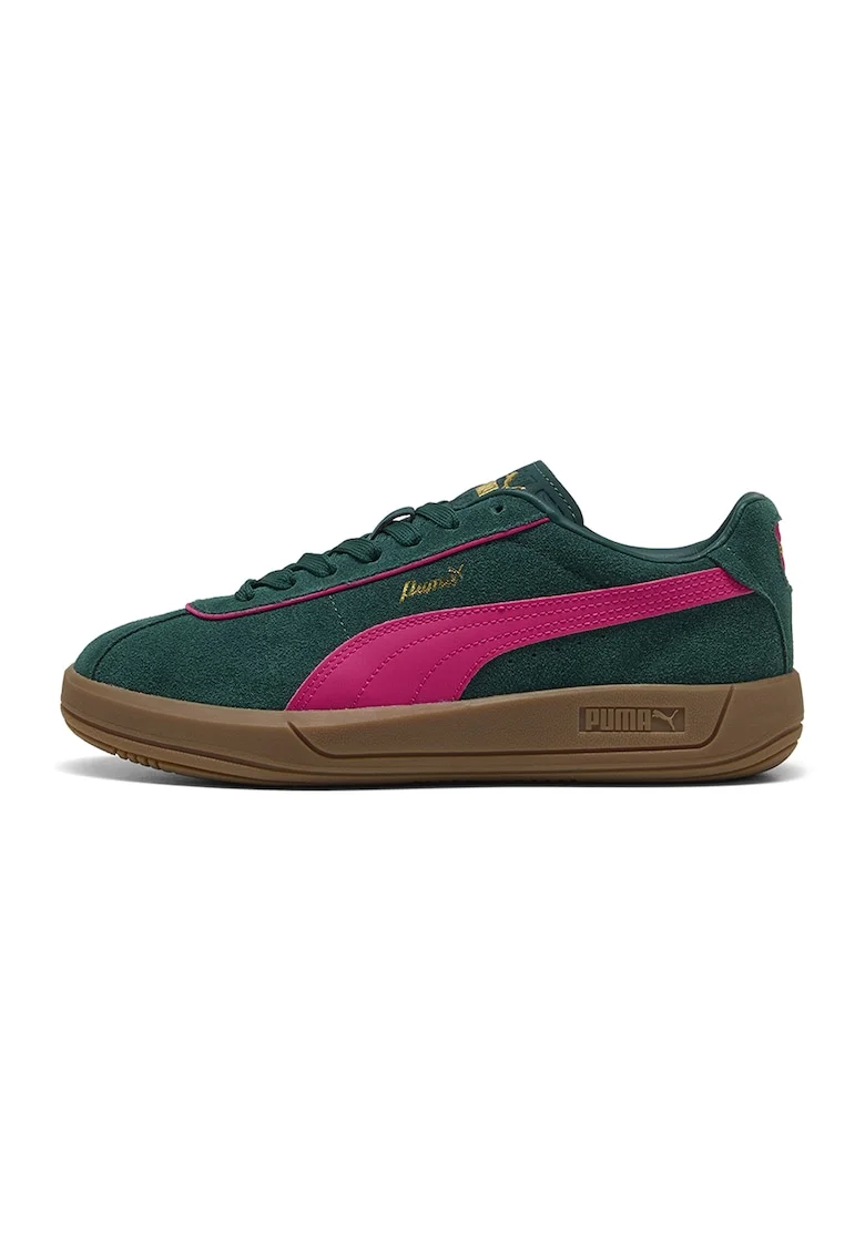 Pantofi sport cu detalii de piele intoarsa Palermo Moda, Fucsia/Verde englez