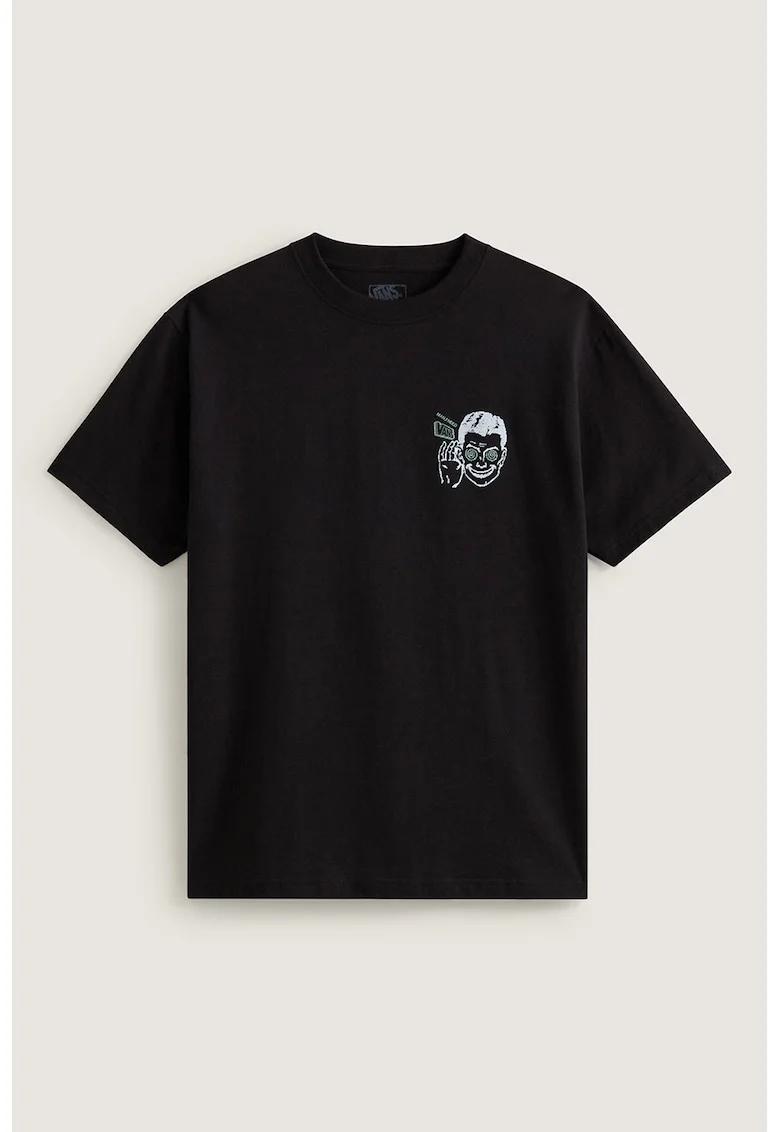 Tricou din bumbac cu imprimeu grafic, Negru, Gri deschis,
