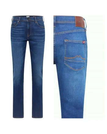 Blugi Barbati,  Vegas Slim, Slim Fit, Talie Medie, Fermodwqfar, Lungi, 5 Buzunare, Bumbac, Albastru, Albastru