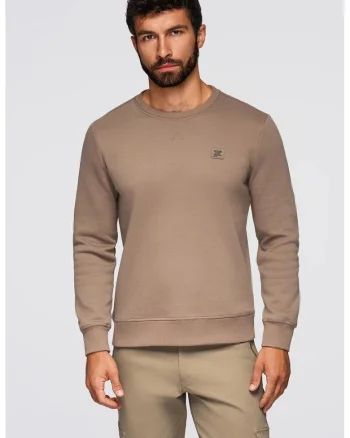 Bluza de trening regular fit din amestec de bumbac, Maro taupe deschis