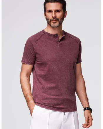 Tricou din bumbac cu maneci raglan, Rosu capsuna