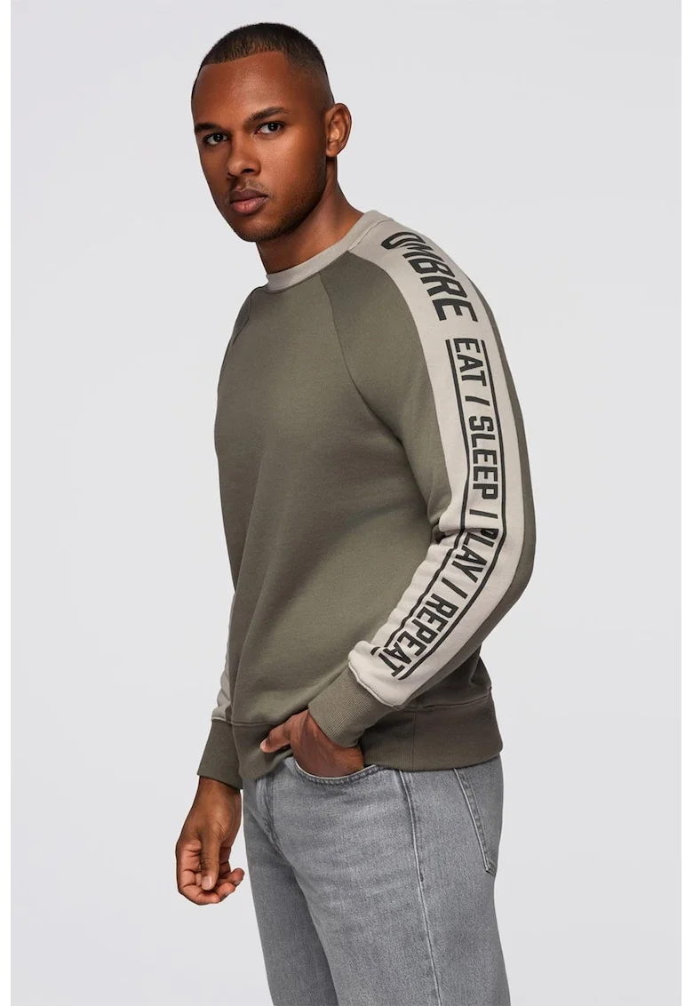 Bluza de trening regular fit cu decolteu la baza gatului, Verde sparanghel
