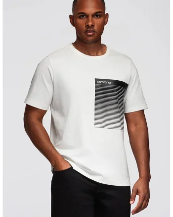 Tricou din bumbac cu imprimeu grafic, Alb