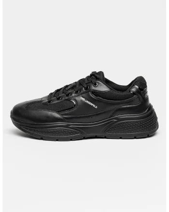 Pantofi sport din piele cu aspect masiv, Negru