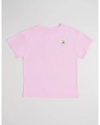 Tricou cu imprimeu si decolteu la baza gatului, Lila