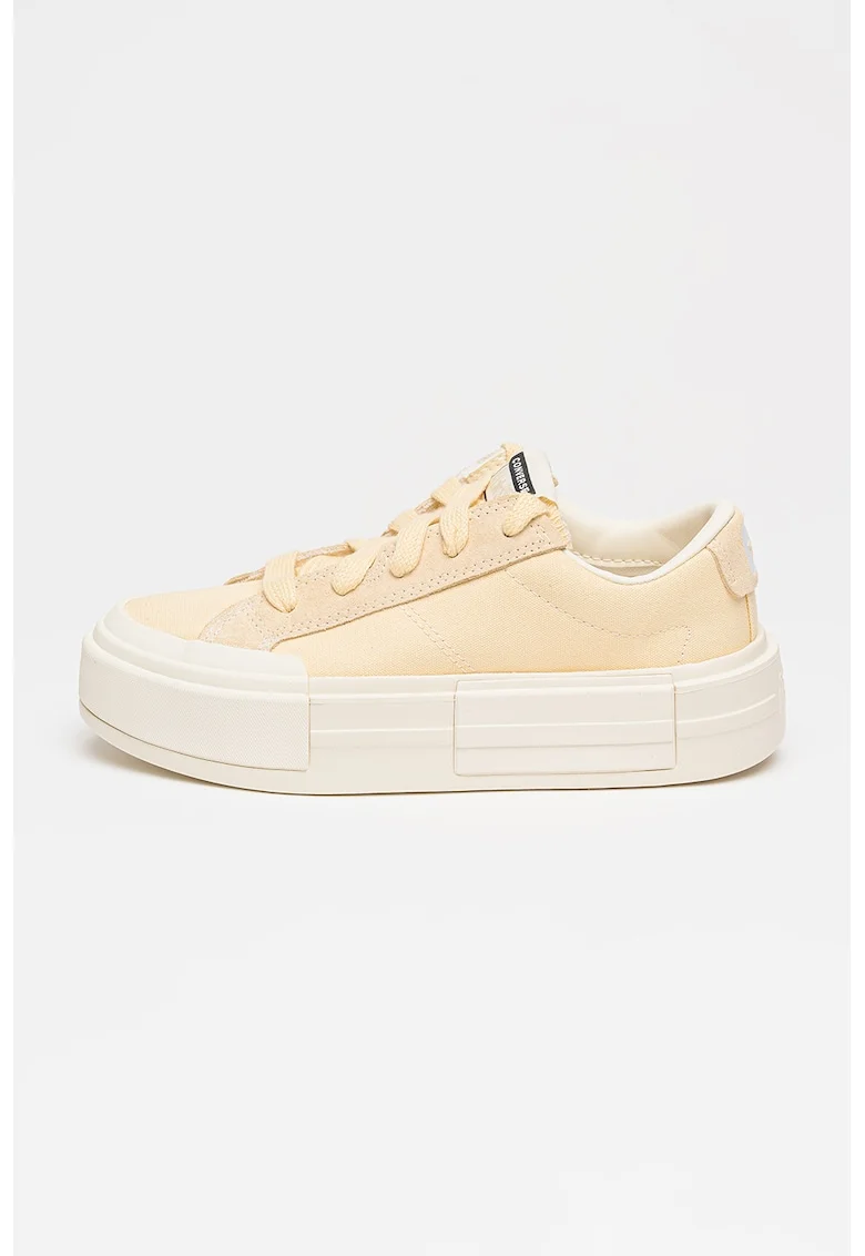 Pantofi sport cu talpa flatform si sireturi Cruise, Galben deschis