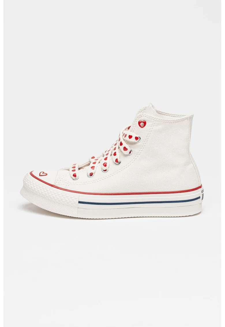 Tenisi mid-high Chuck Taylor All Star Eva Lift, Rosu inchis/Alb murdar