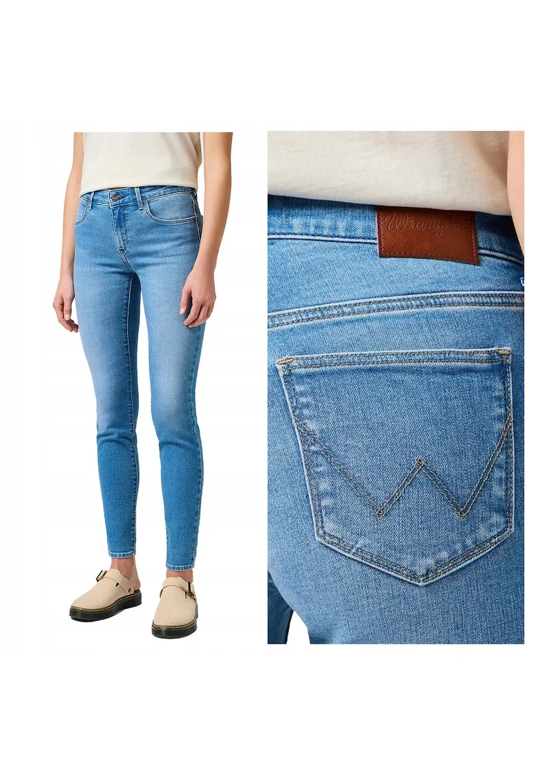 Blugi dama  skinny, talie medie, 5 buzunare, albastru, Albastru