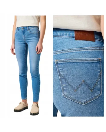 Blugi dama  skinny, talie medie, 5 buzunare, albastru, Albastru