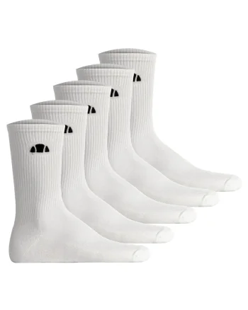 Set de sosete lungi cu model unisex - 5 perechi, Alb
