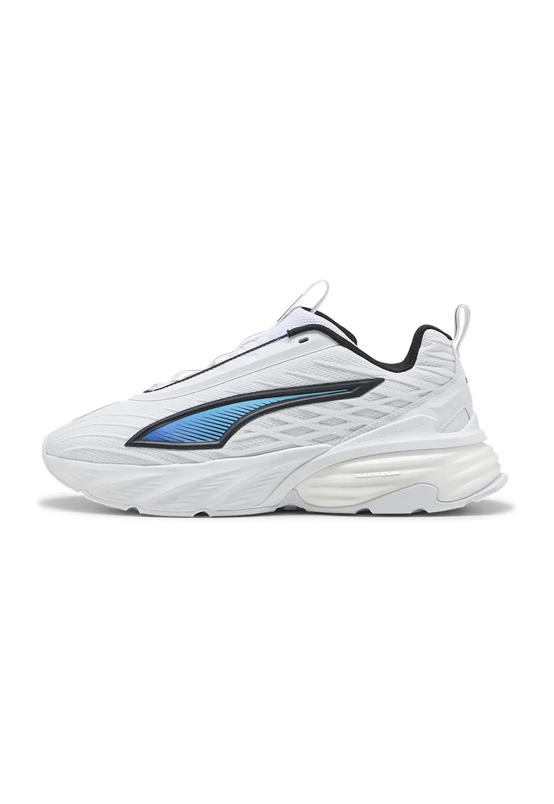 Pantofi sport Fade Nitro V1 cu insertii de plasa, Alb optic/Albastru petrol