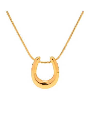 Colier dama din otel inoxidabil, placat PVD cu aur 18K, cu pandantiv, design minimalist, lungime 45 + 5 cm