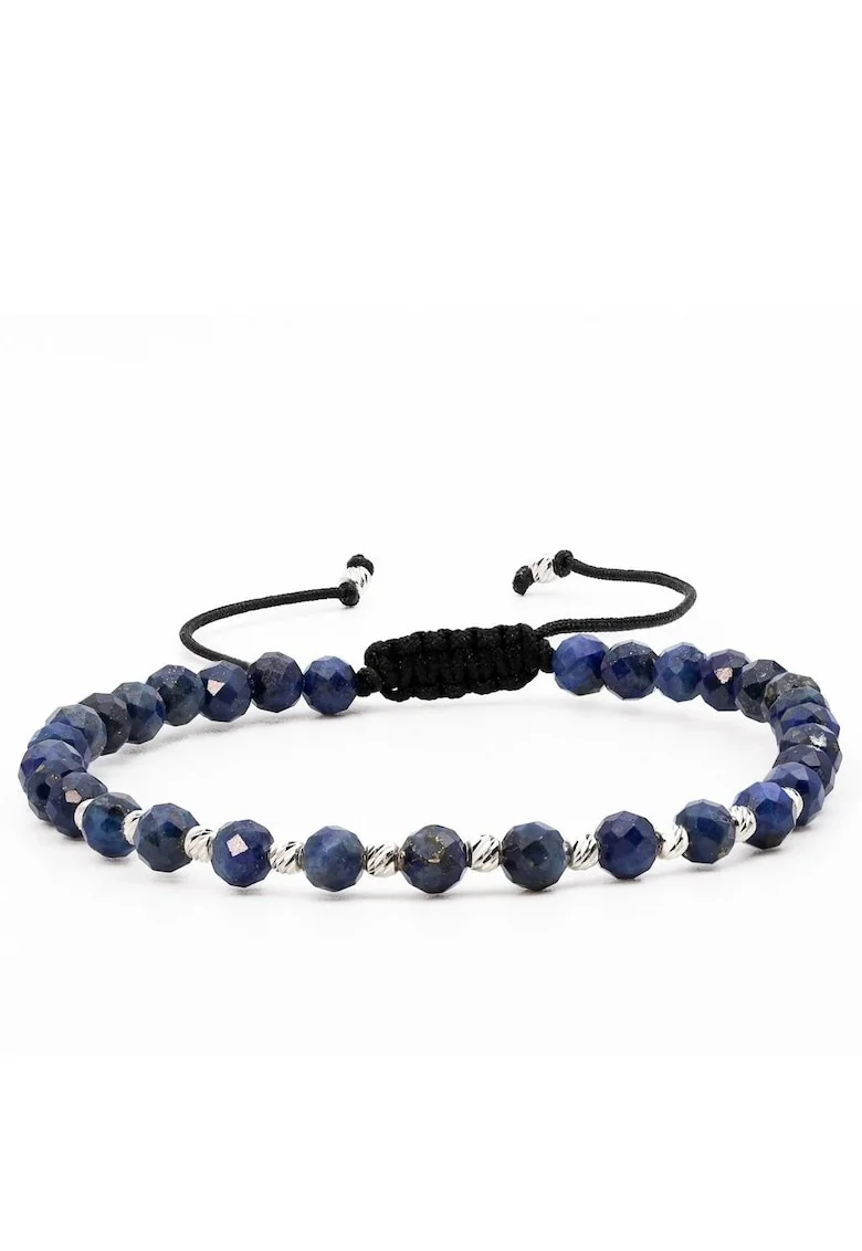 Bratara cu 12 bile de Argint 925 si Lapis-Lazuli sfere fatetate