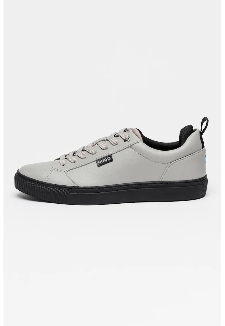Pantofi sport Morrie de piele ecologica si material textil, Gri inchis