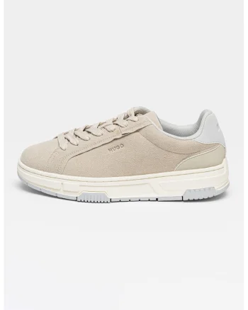 Pantofi sport Yarrow de piele ecologica si piele intoarsa sintetica, Maro taupe deschis